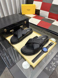 Fendi Embossed Cross-Strap Slide Sandals — hero