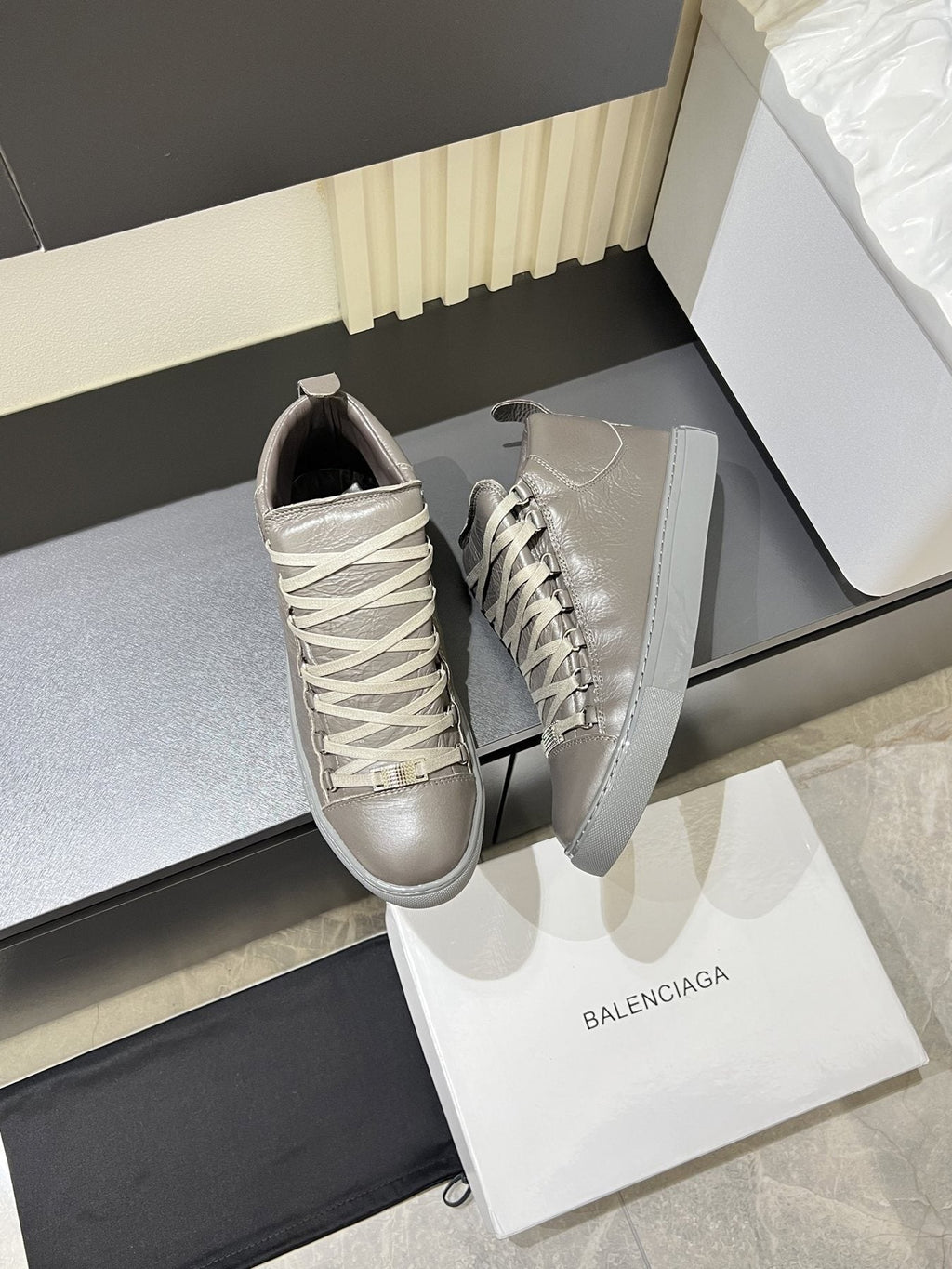 Balenciaga Lace-Up High-Top Sneakers — front