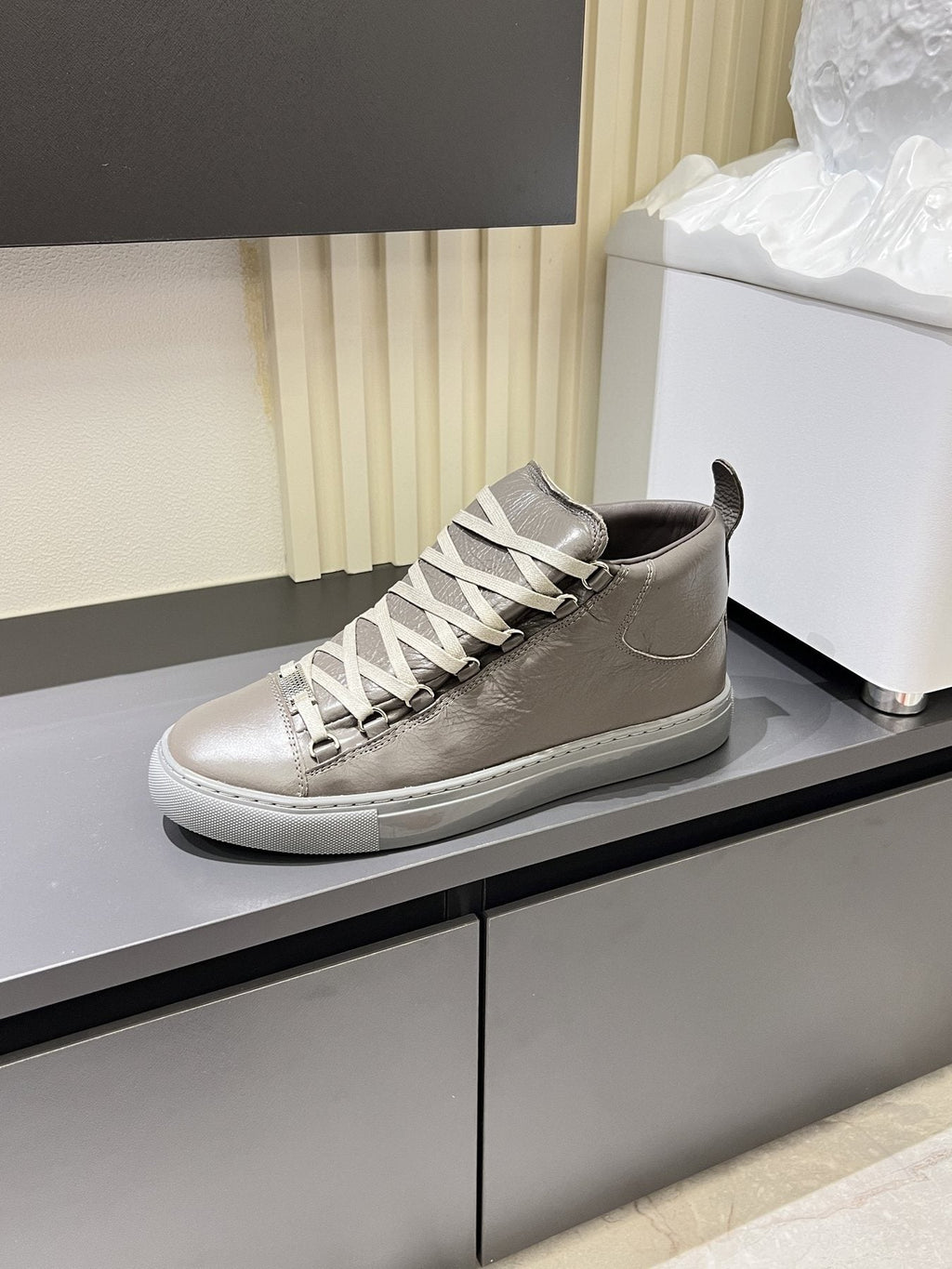 Balenciaga Lace-Up High-Top Sneakers — side