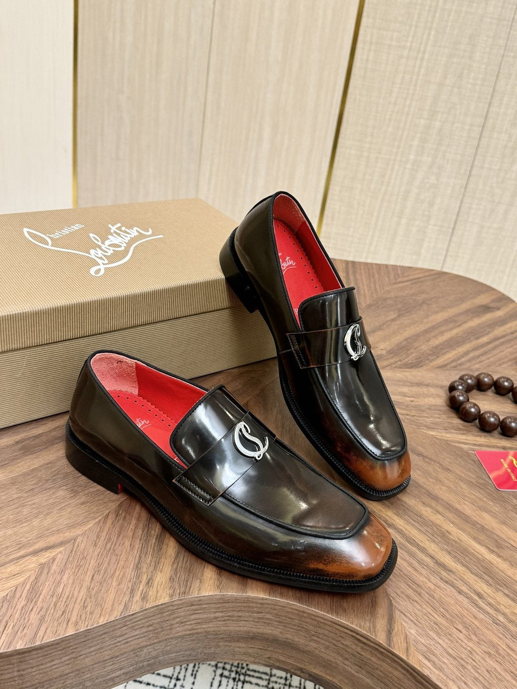 Christian Louboutin Black Hardware Loafers — side