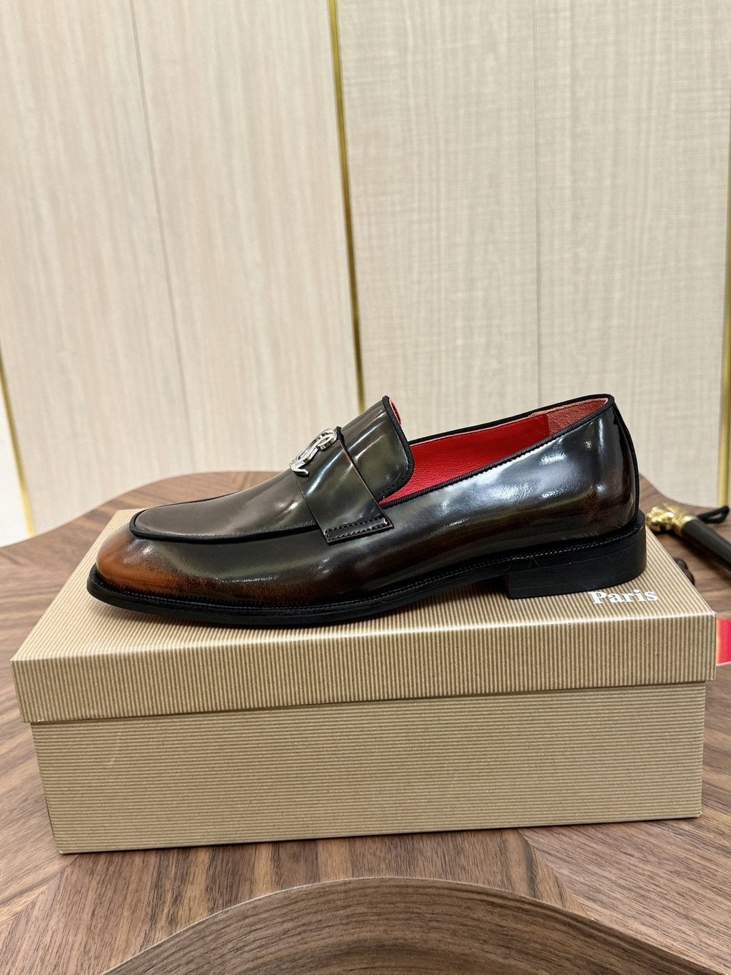 Christian Louboutin Black Hardware Loafers — side