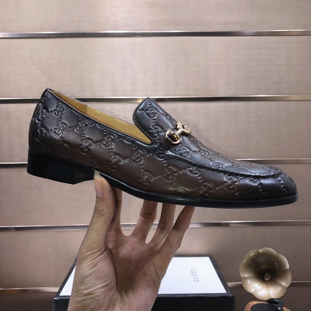 Gucci Patterned Bit Loafers — side