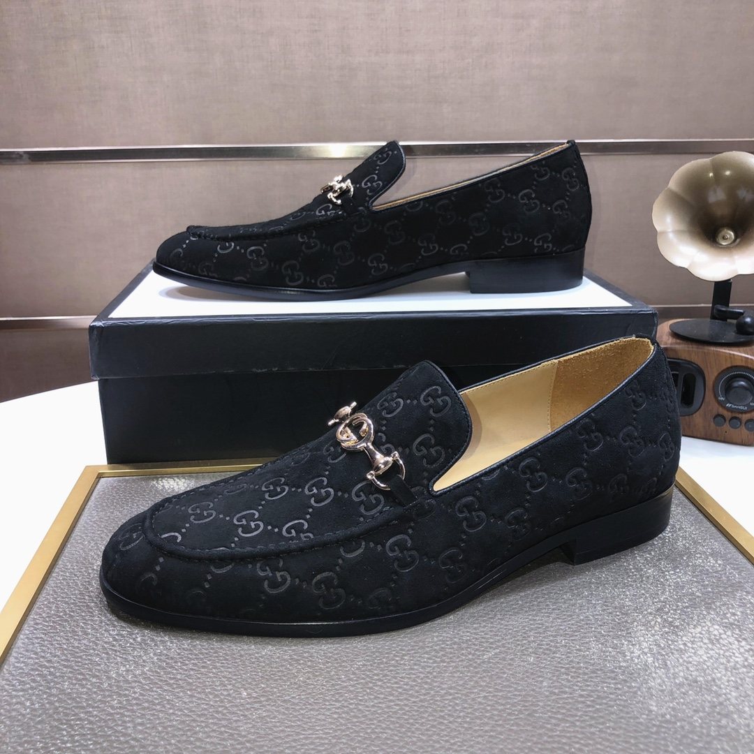 Gucci Patterned Bit Loafers — side