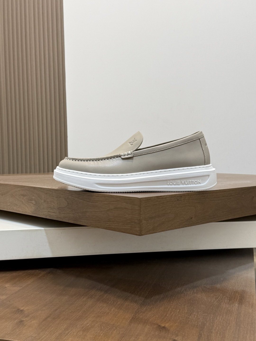 Louis Vuitton Contrast-Stitched Slip-On Sneakers — side