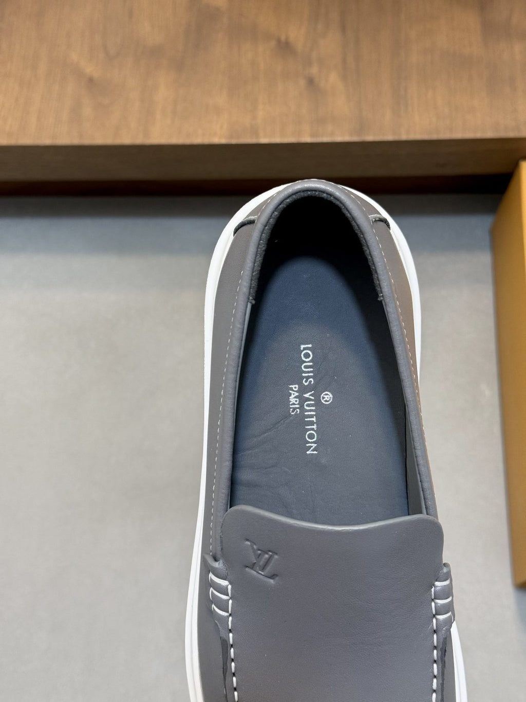 Louis Vuitton Contrast-Stitched Slip-On Sneakers — back