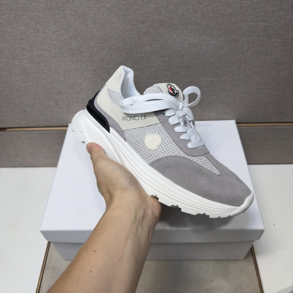 Moncler Light Gray & Navy Sneakers — model