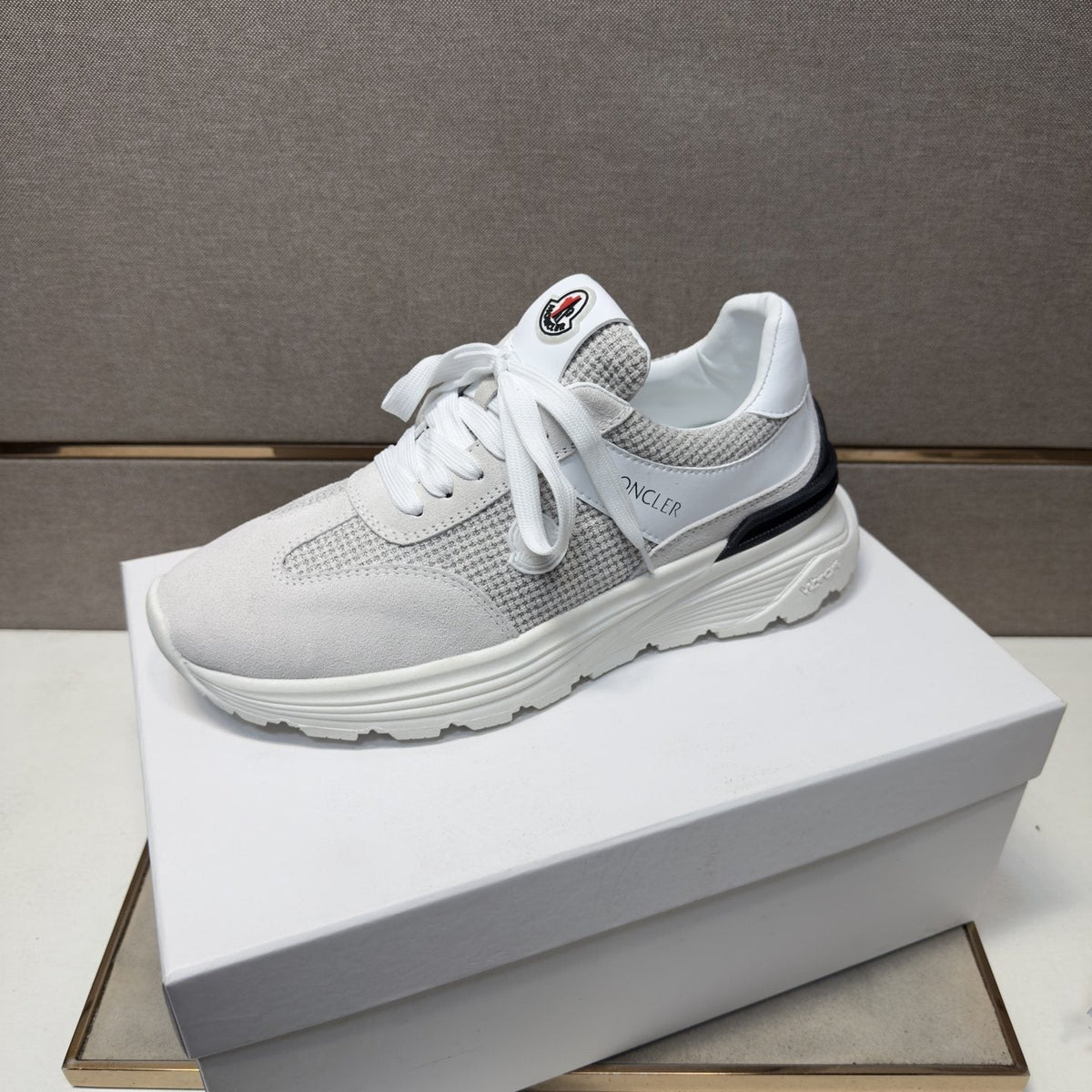 Moncler Mixed-Material Low-Top Sneakers — front
