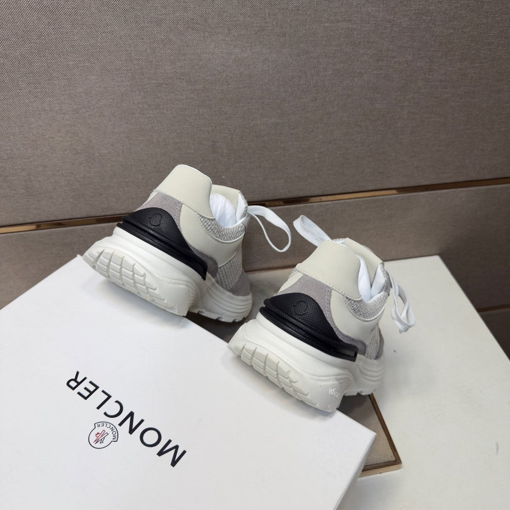 Moncler Mixed-Material Low-Top Sneakers — back