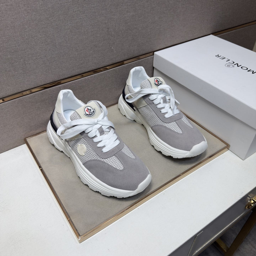 Moncler Mixed-Material Low-Top Sneakers — front