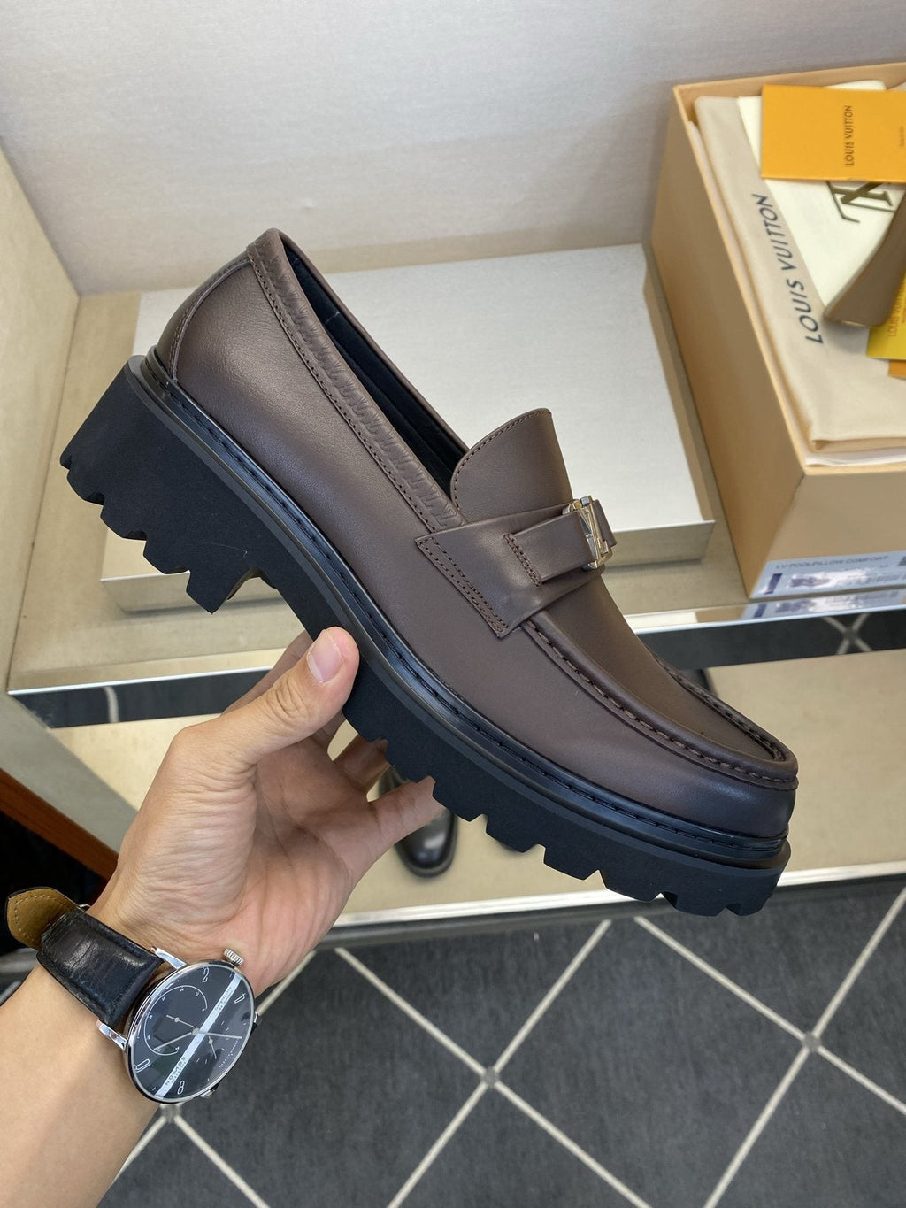 Louis Vuitton Metal Logo Loafers — side