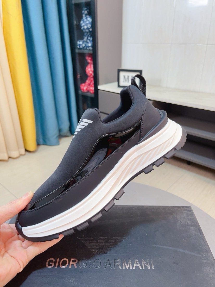 Armani Color-Block Slip-On Sneakers — model