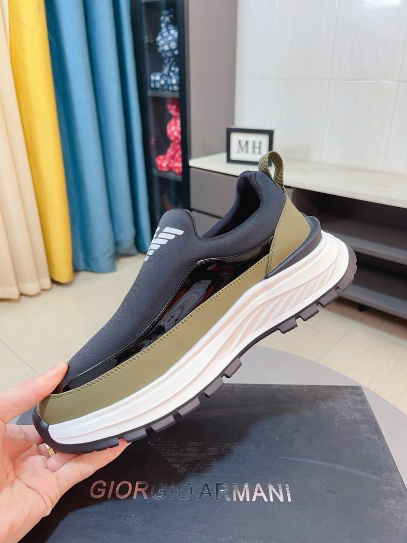 Armani Color-Block Slip-On Sneakers — side