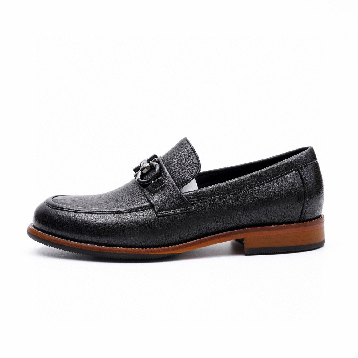 Salvatore Ferragamo Black Leather Bit Loafers — side
