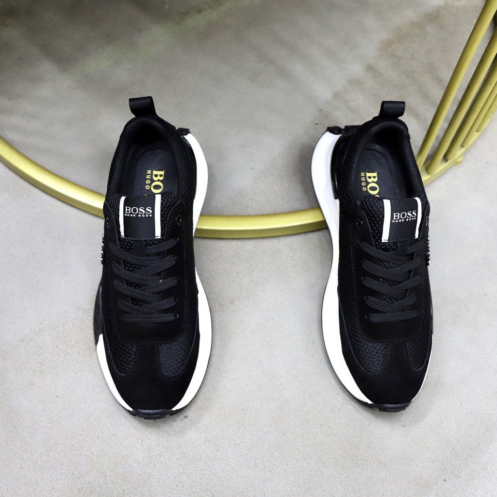 BOSS Knit-Panel Low-Top Sneakers — side