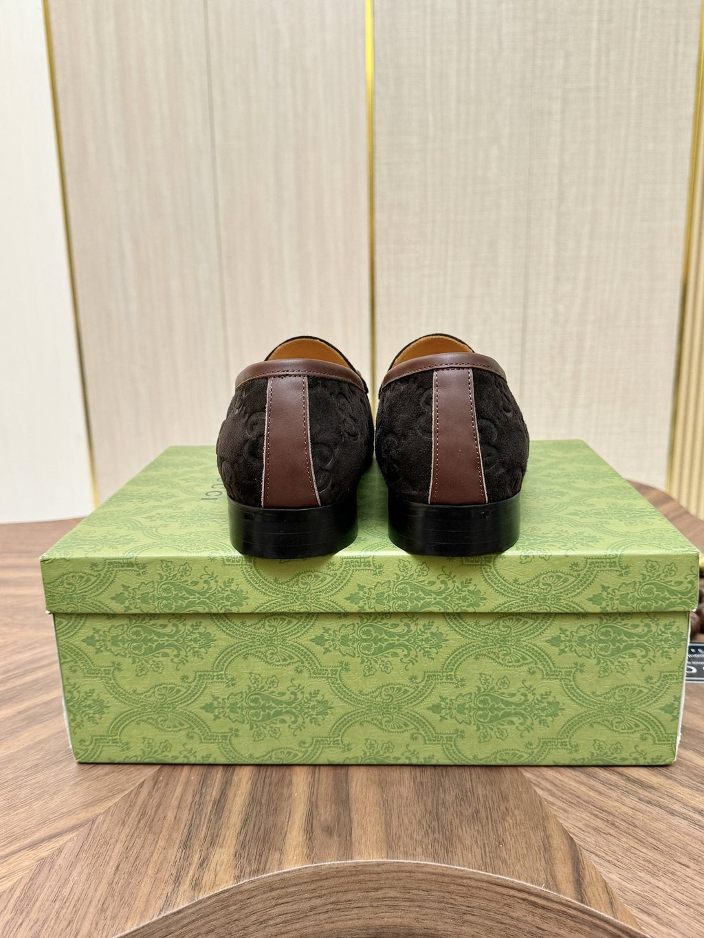 Gucci Horsebit Monogram Loafers — back