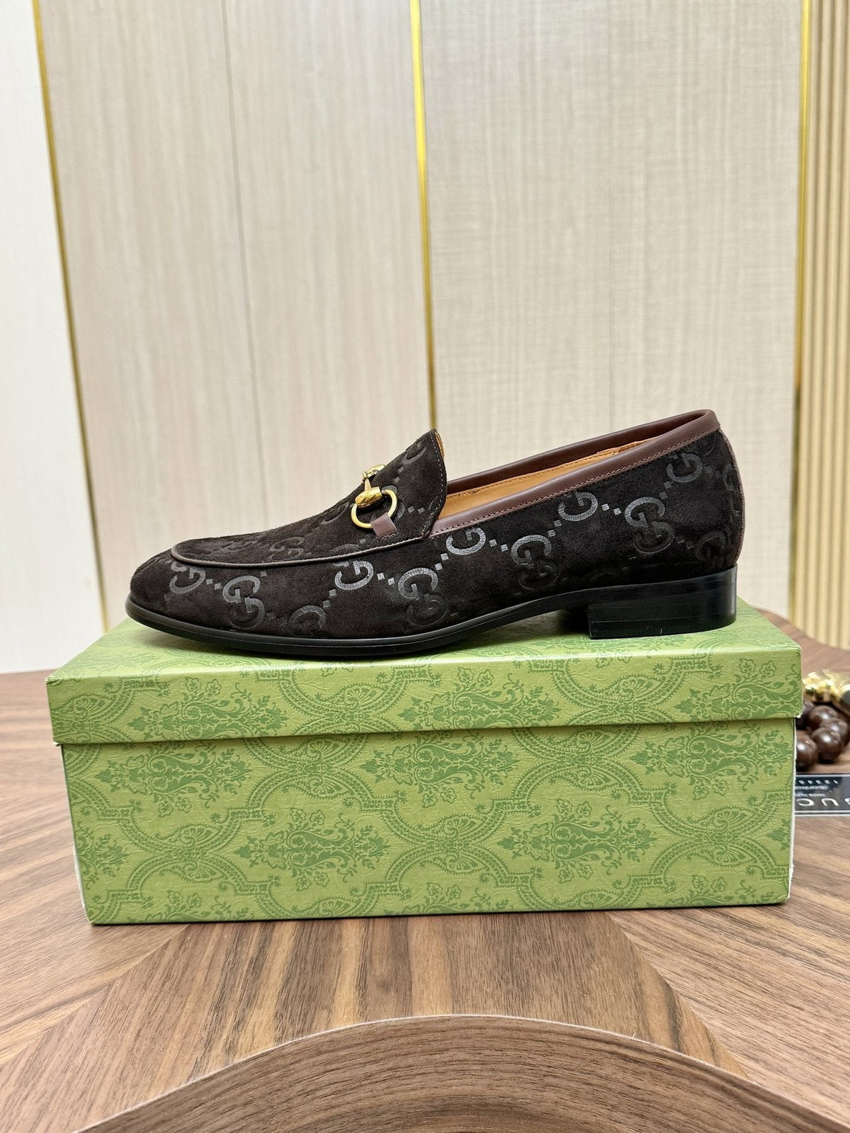 Gucci Horsebit Monogram Loafers — side