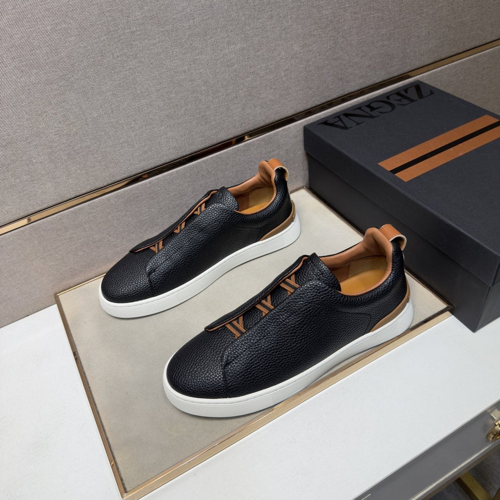 ZEGNA Textured Low-Top Sneakers — side