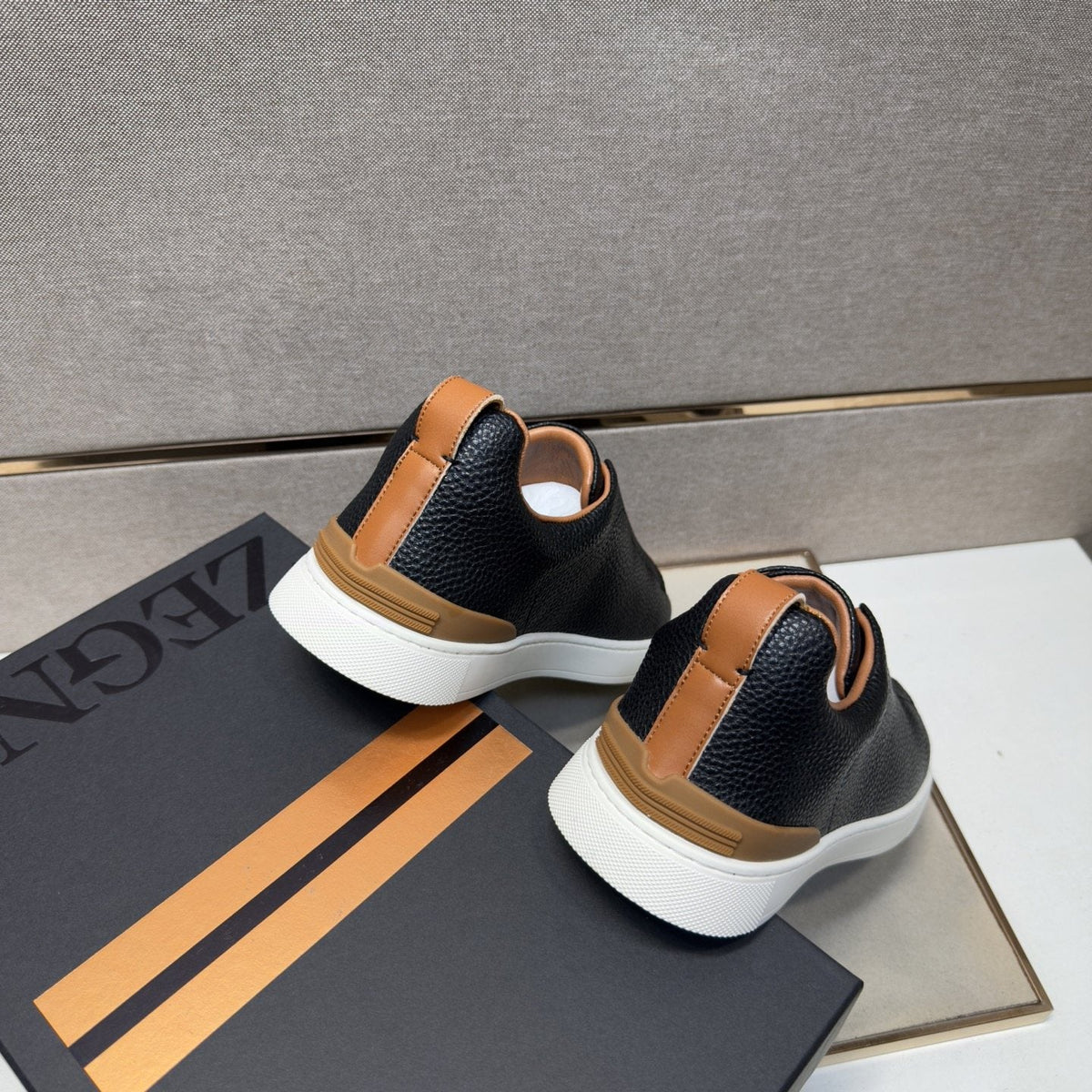 ZEGNA Textured Low-Top Sneakers — front