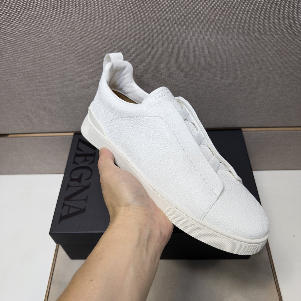 ZEGNA Textured Low-Top Sneakers — model