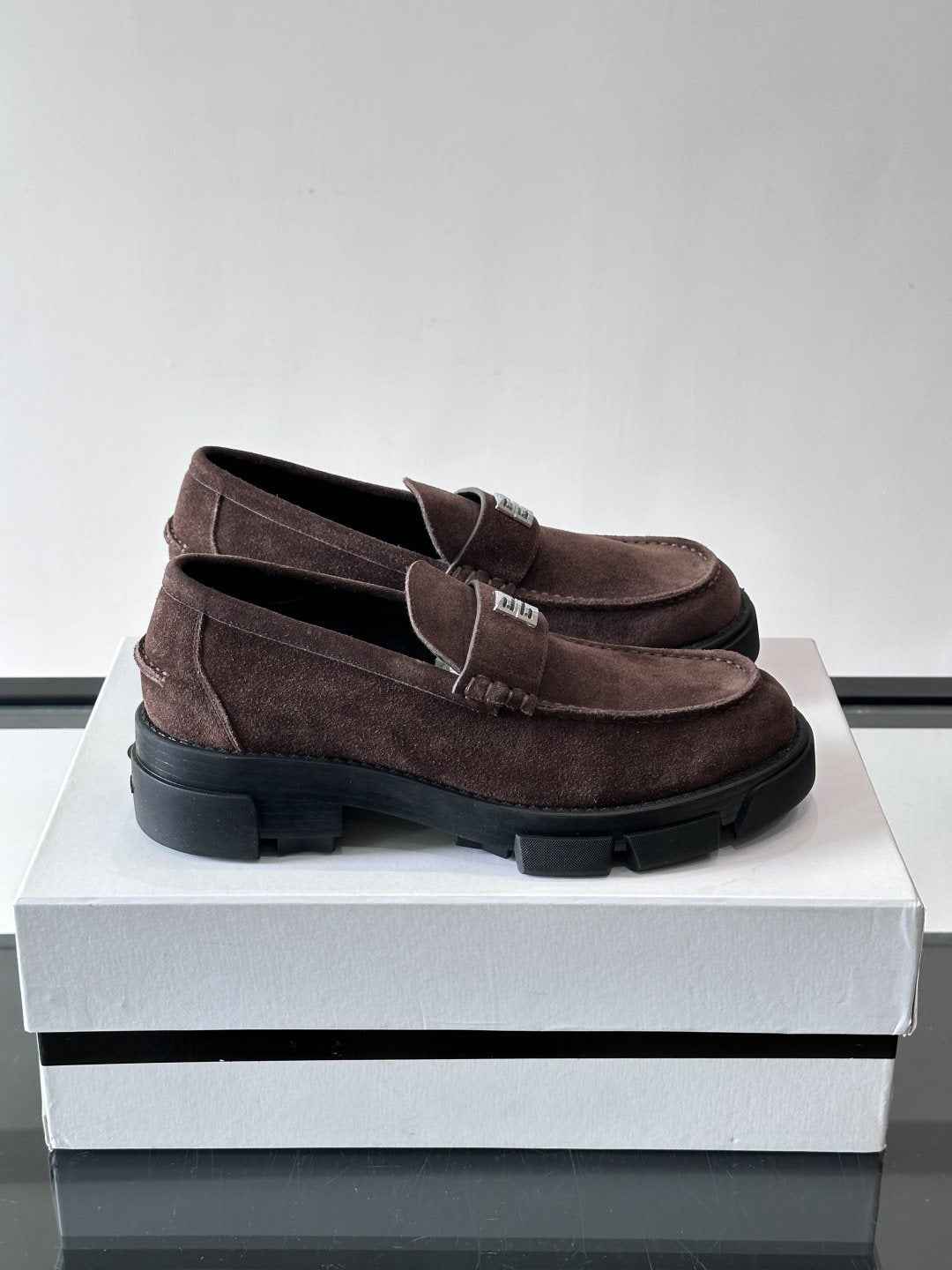 Givenchy Metal-Accent Lug Sole Loafers — side