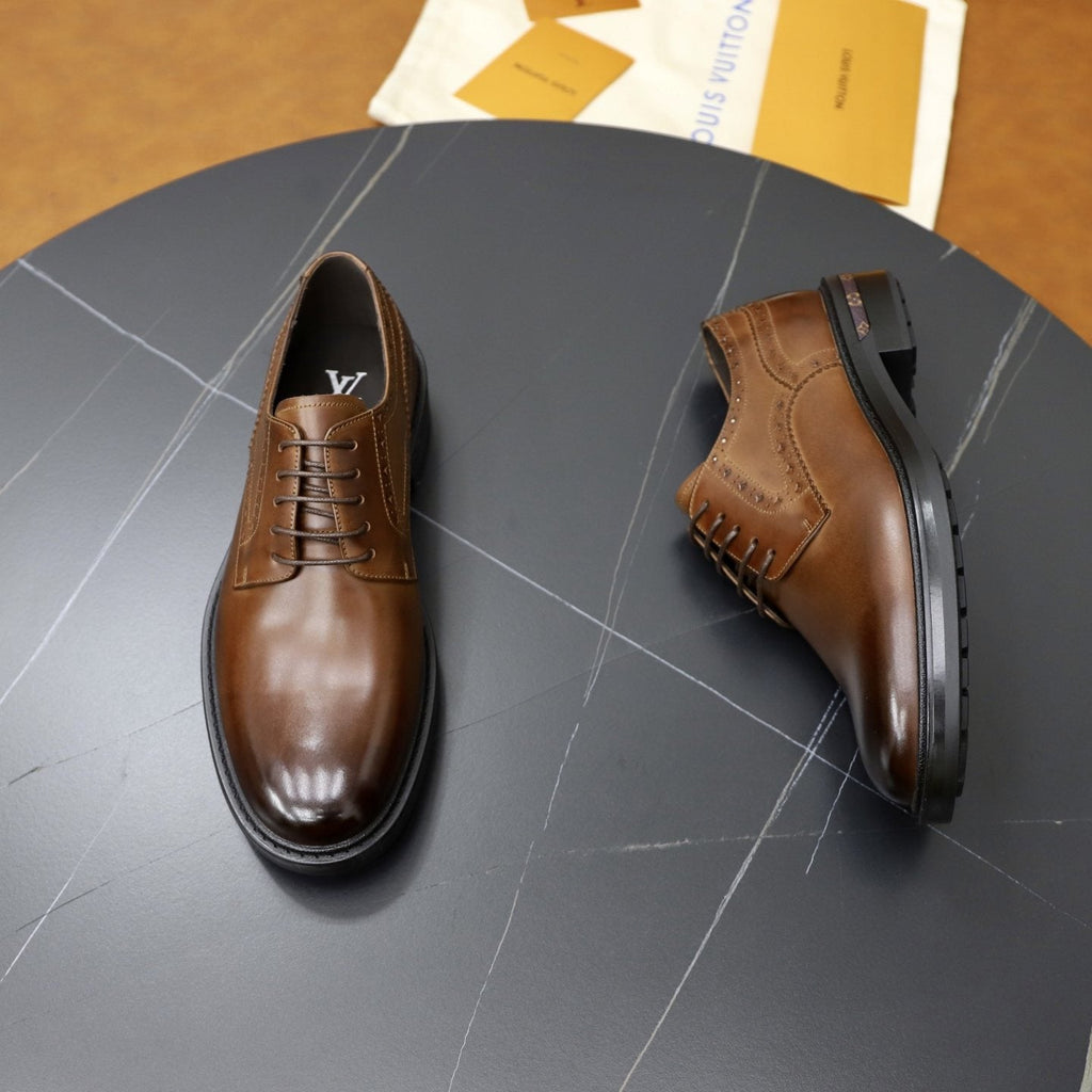 Louis Vuitton Brown Lace-Up Dress Shoes — front