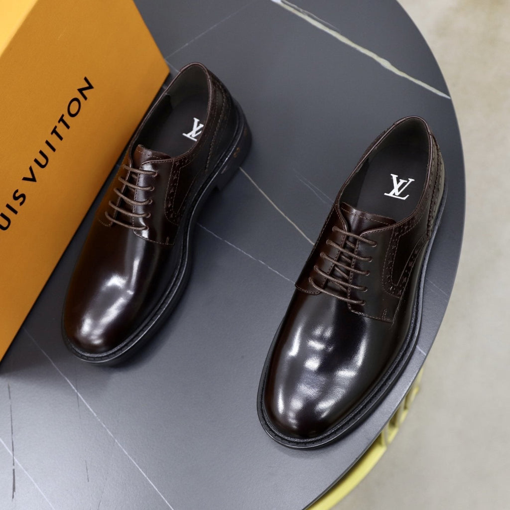 Louis Vuitton Brown Lace-Up Dress Shoes — front
