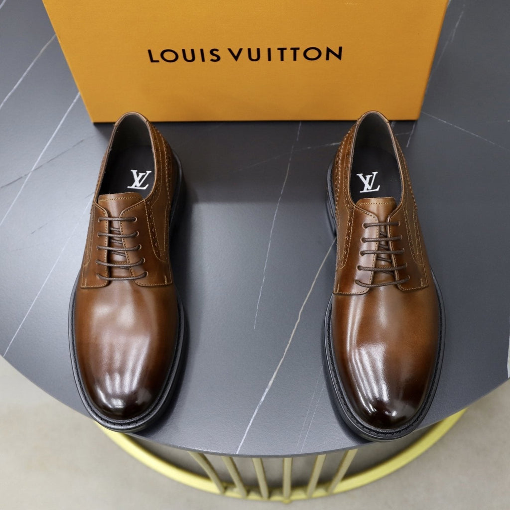 Louis Vuitton Brown Lace-Up Dress Shoes — front