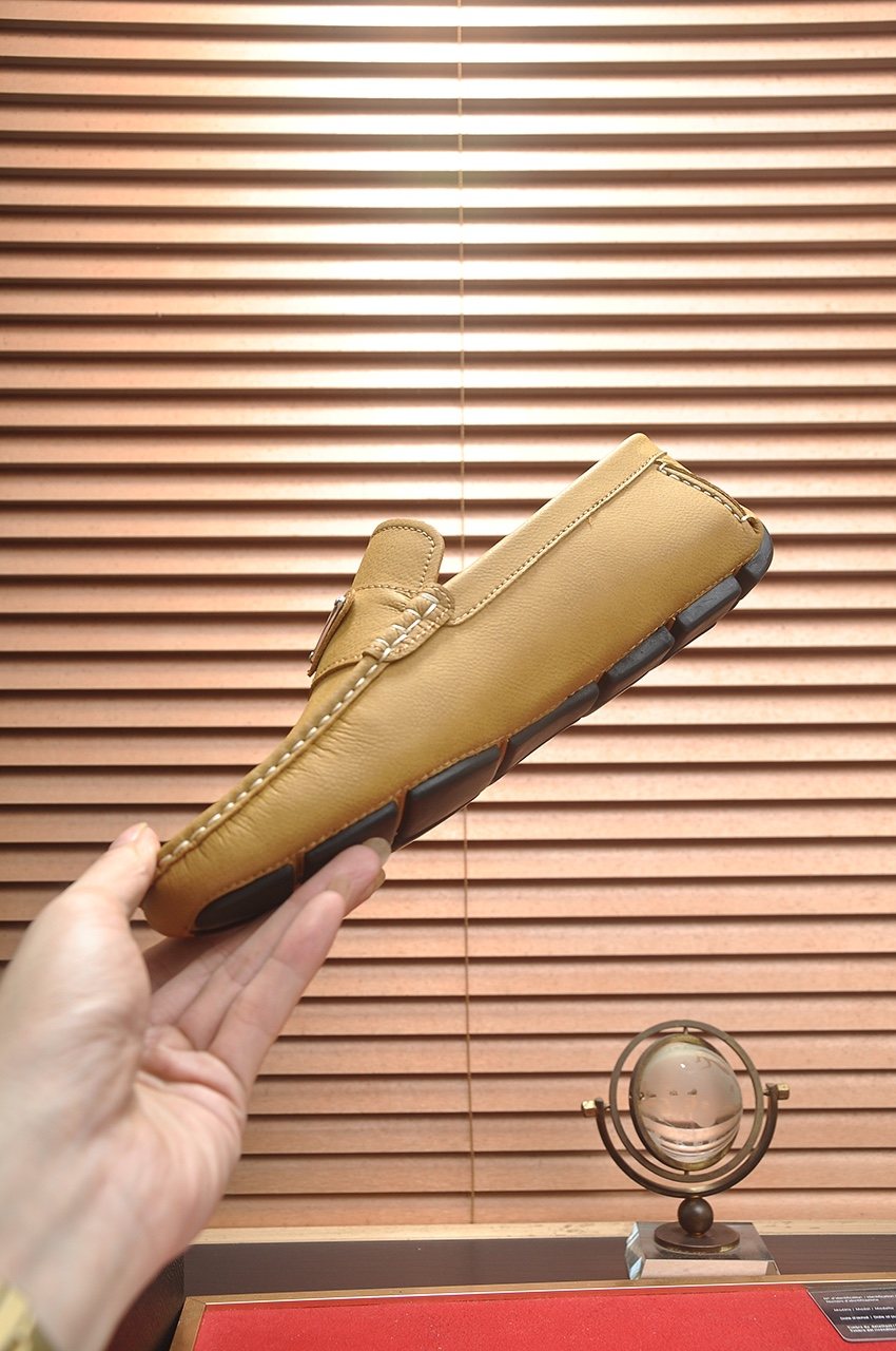 PRADA Stitched Driving Loafers — side
