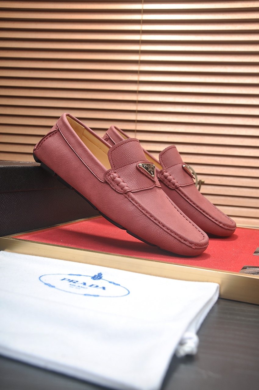 PRADA Stitched Driving Loafers — front