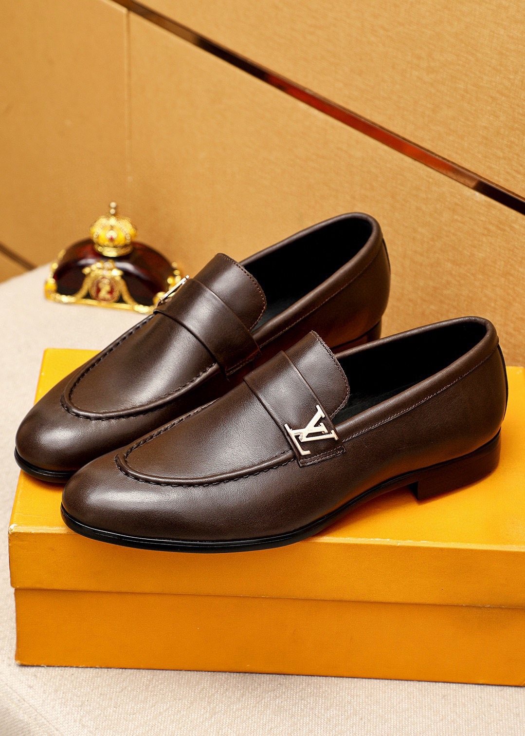 Louis Vuitton Leather Hardware Loafers — front