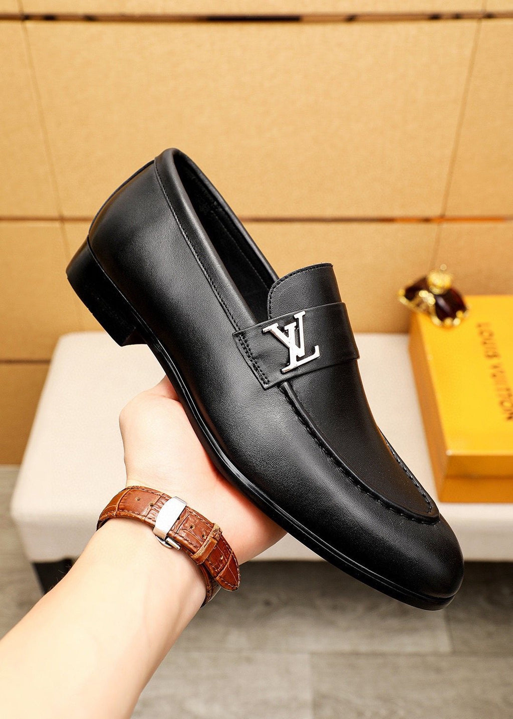 Louis Vuitton Leather Hardware Loafers — model