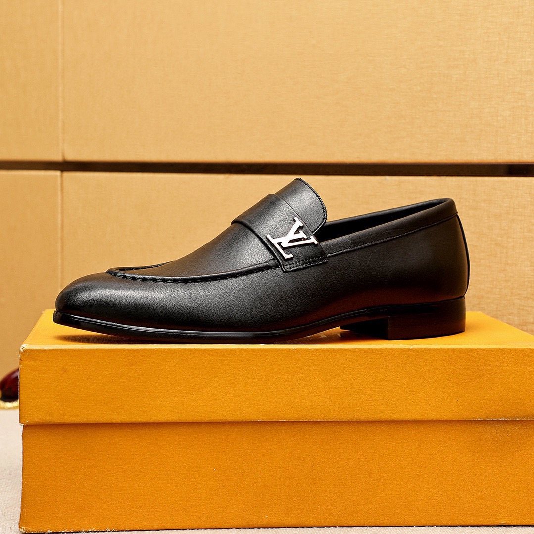 Louis Vuitton Leather Hardware Loafers — side