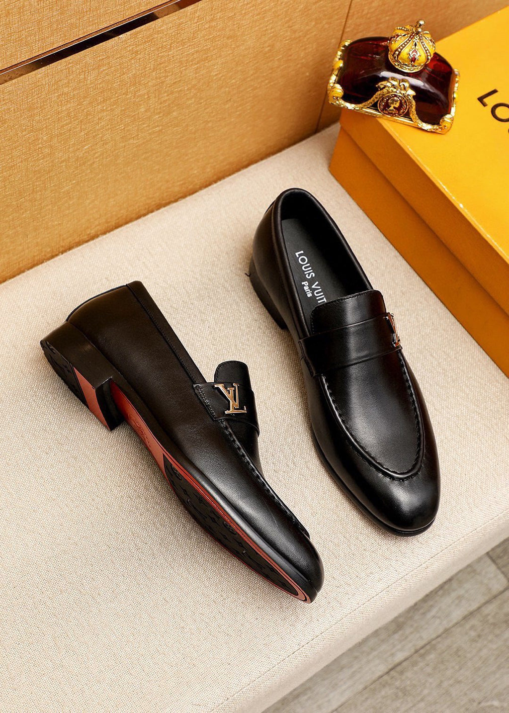 Louis Vuitton Leather Hardware Loafers — side