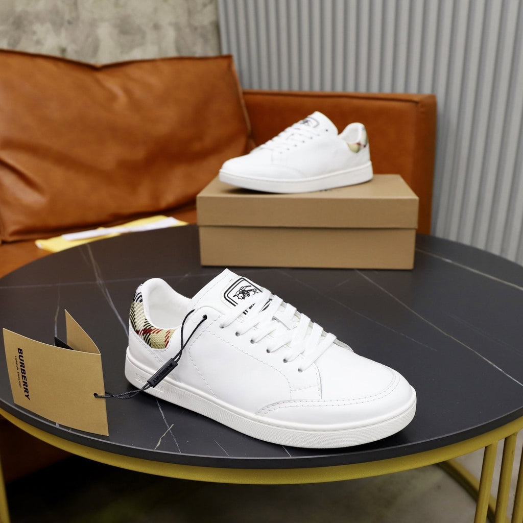 Burberry Check-Heel Low-Top Sneakers — side