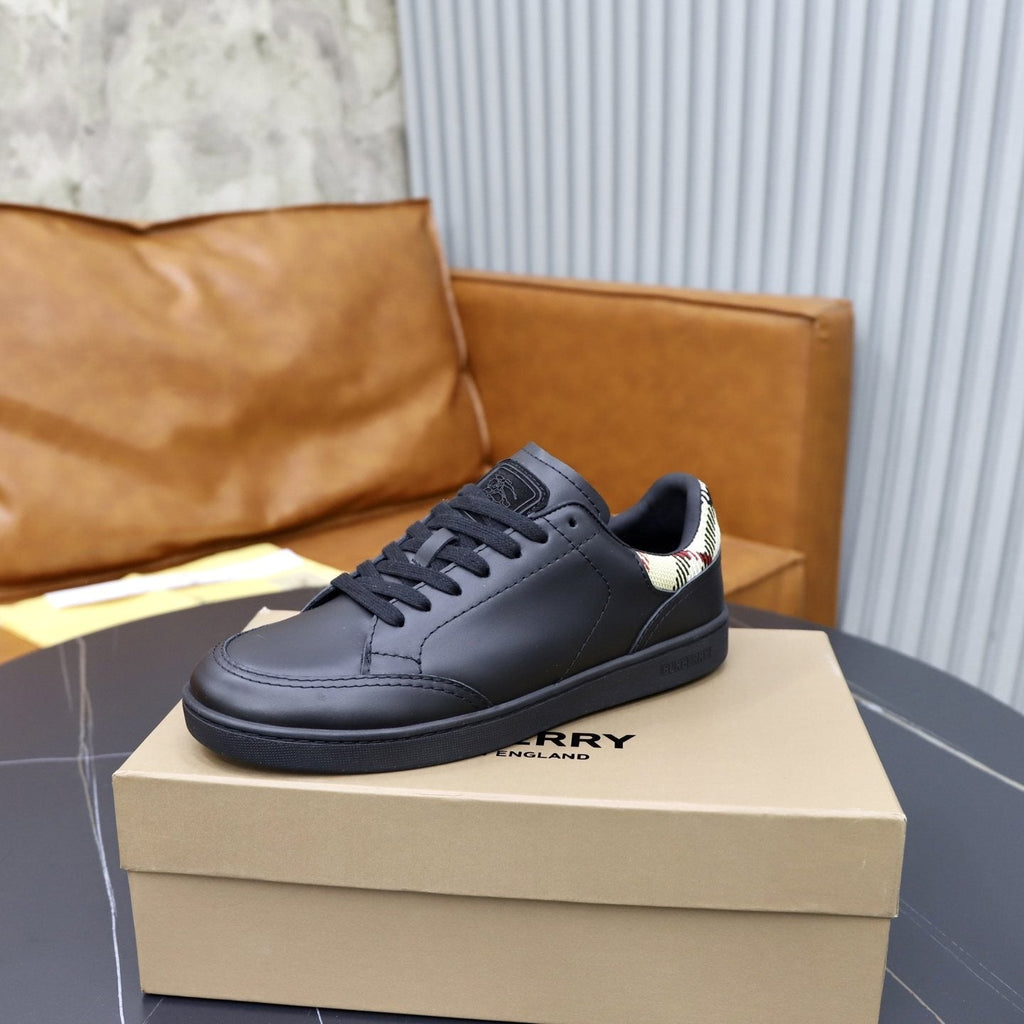 Burberry Check-Heel Low-Top Sneakers — side
