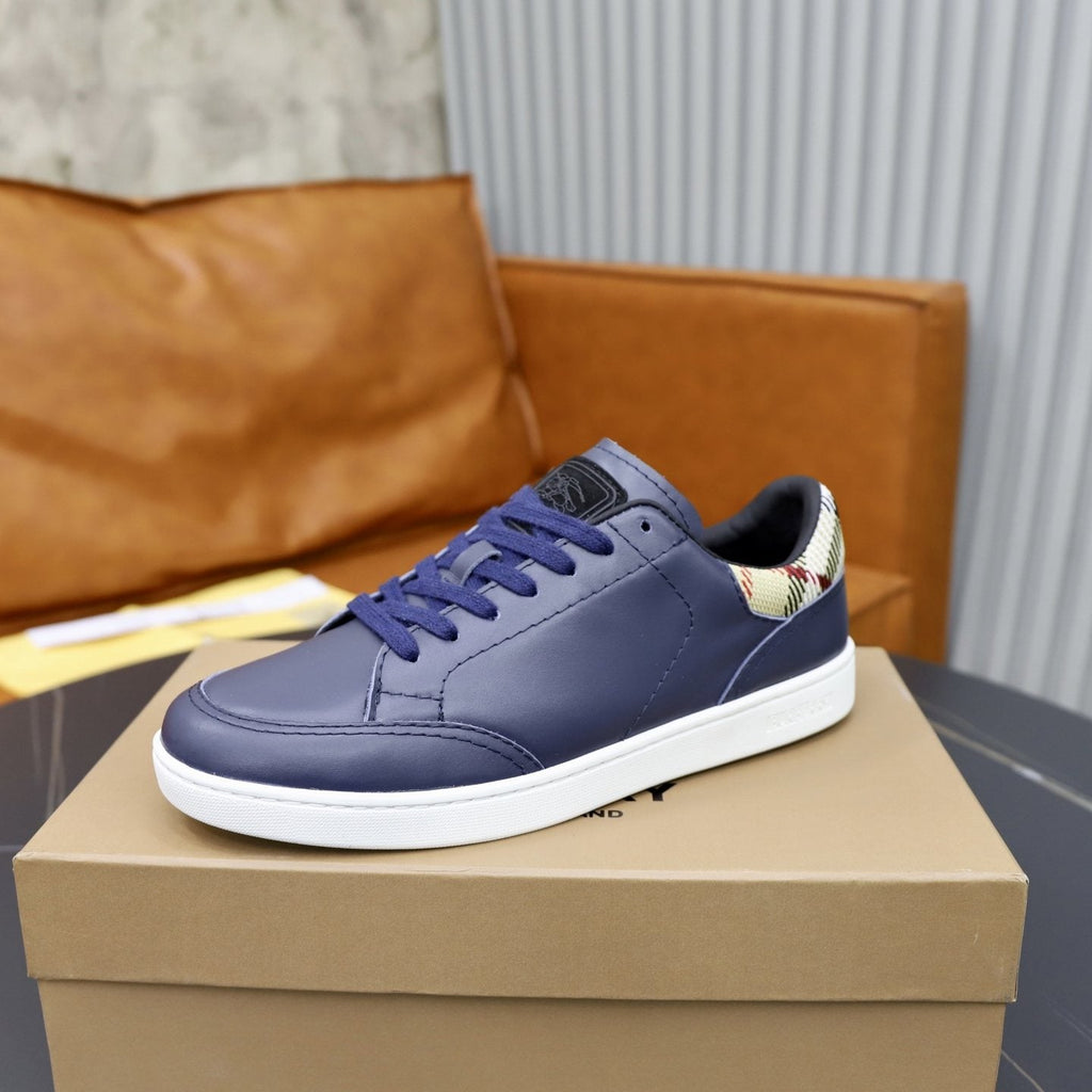 Burberry Check-Heel Low-Top Sneakers — side
