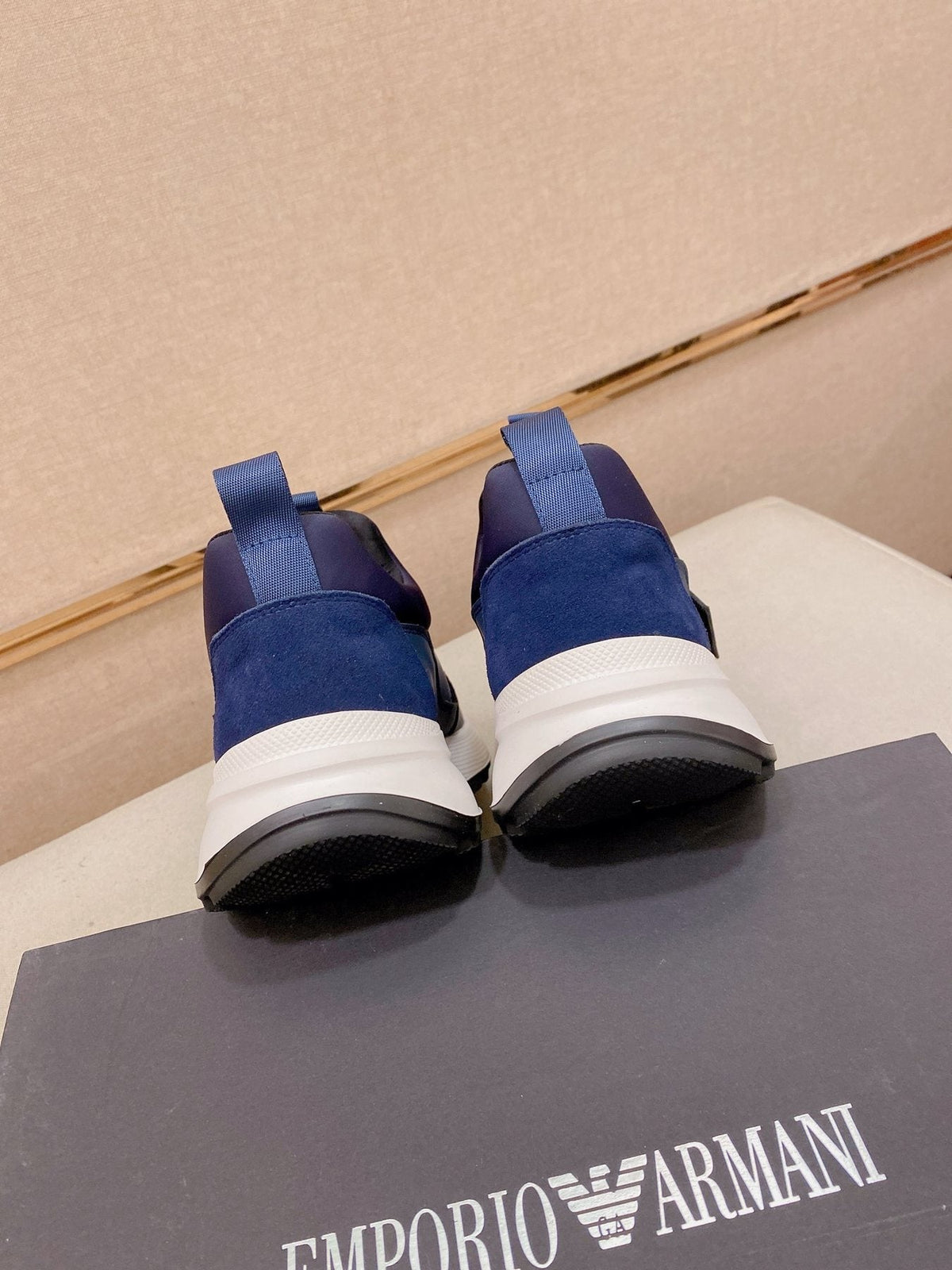 Emporio Armani Branded Strap Slip-On Sneakers — detail