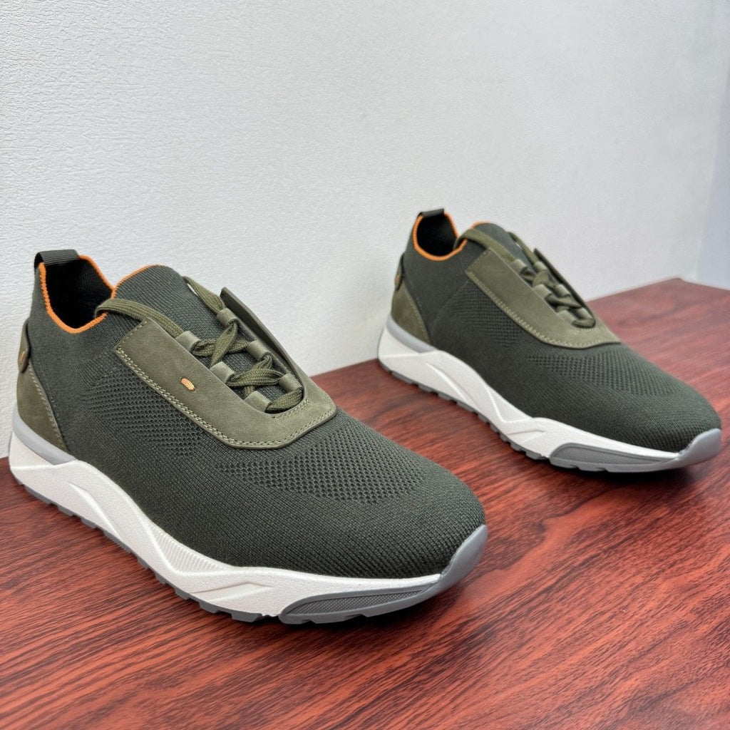 Santoni Light Gray Knit Sneakers — side
