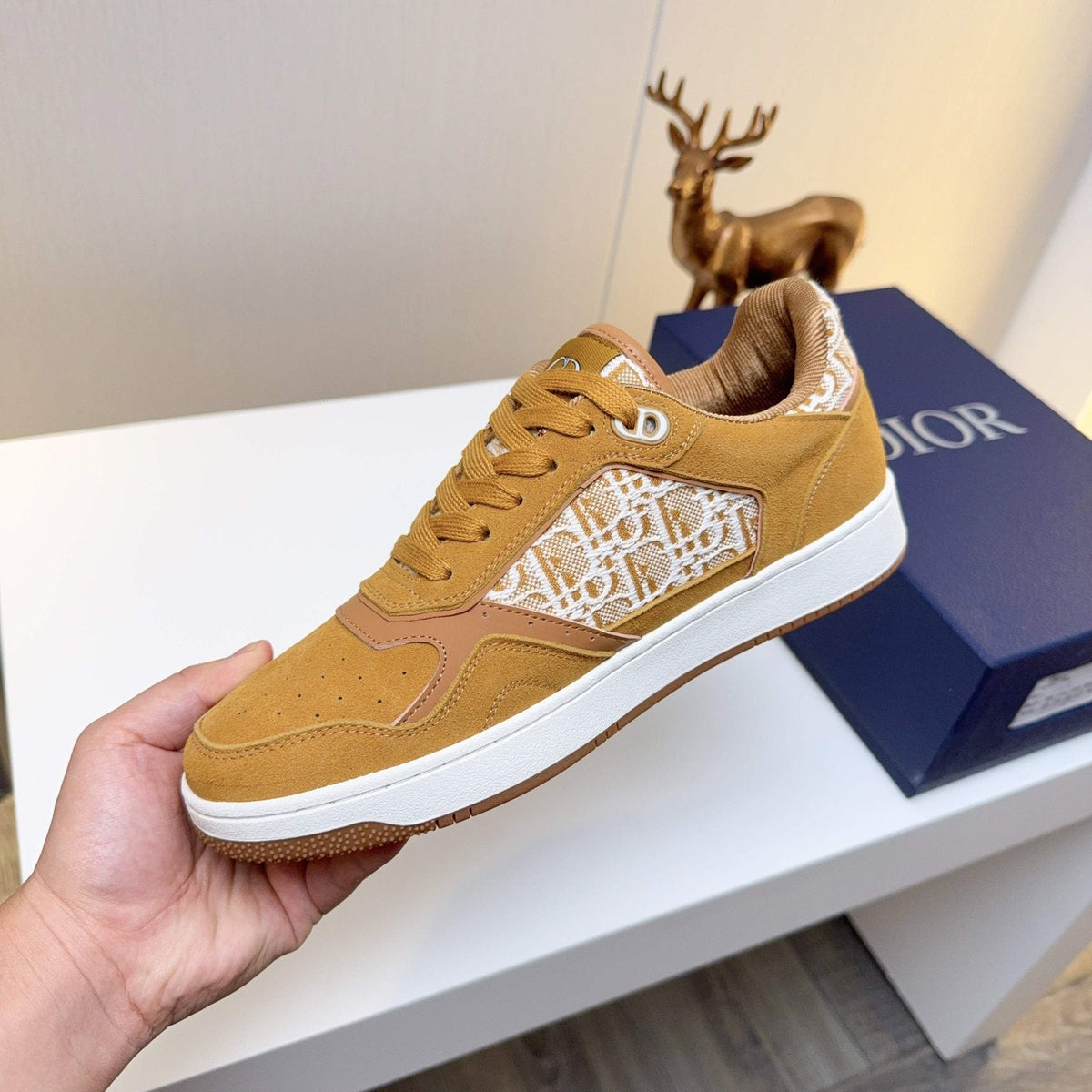 Dior Patterned Panel Low-Top Sneakers — model