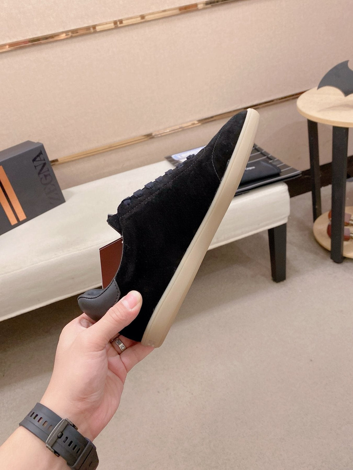 Zegna Suede Low-Top Sneakers — side