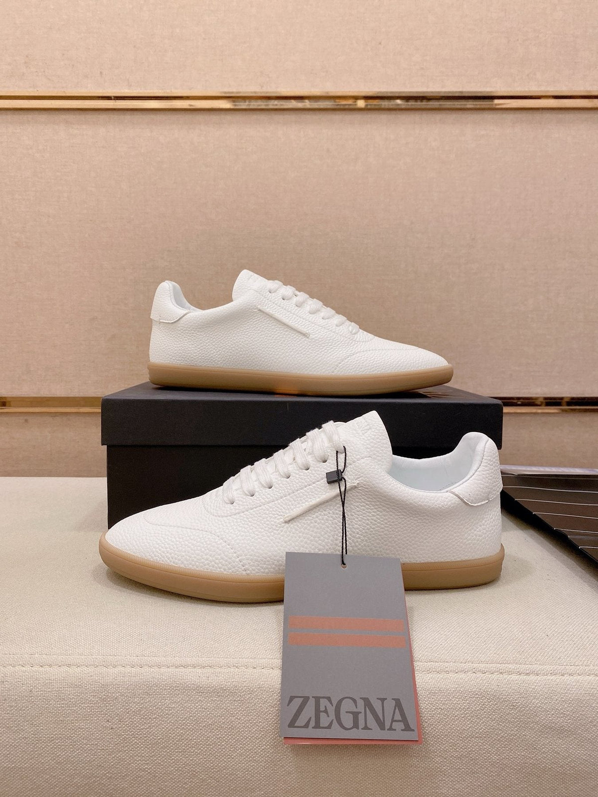 Zegna Suede Low-Top Sneakers — front