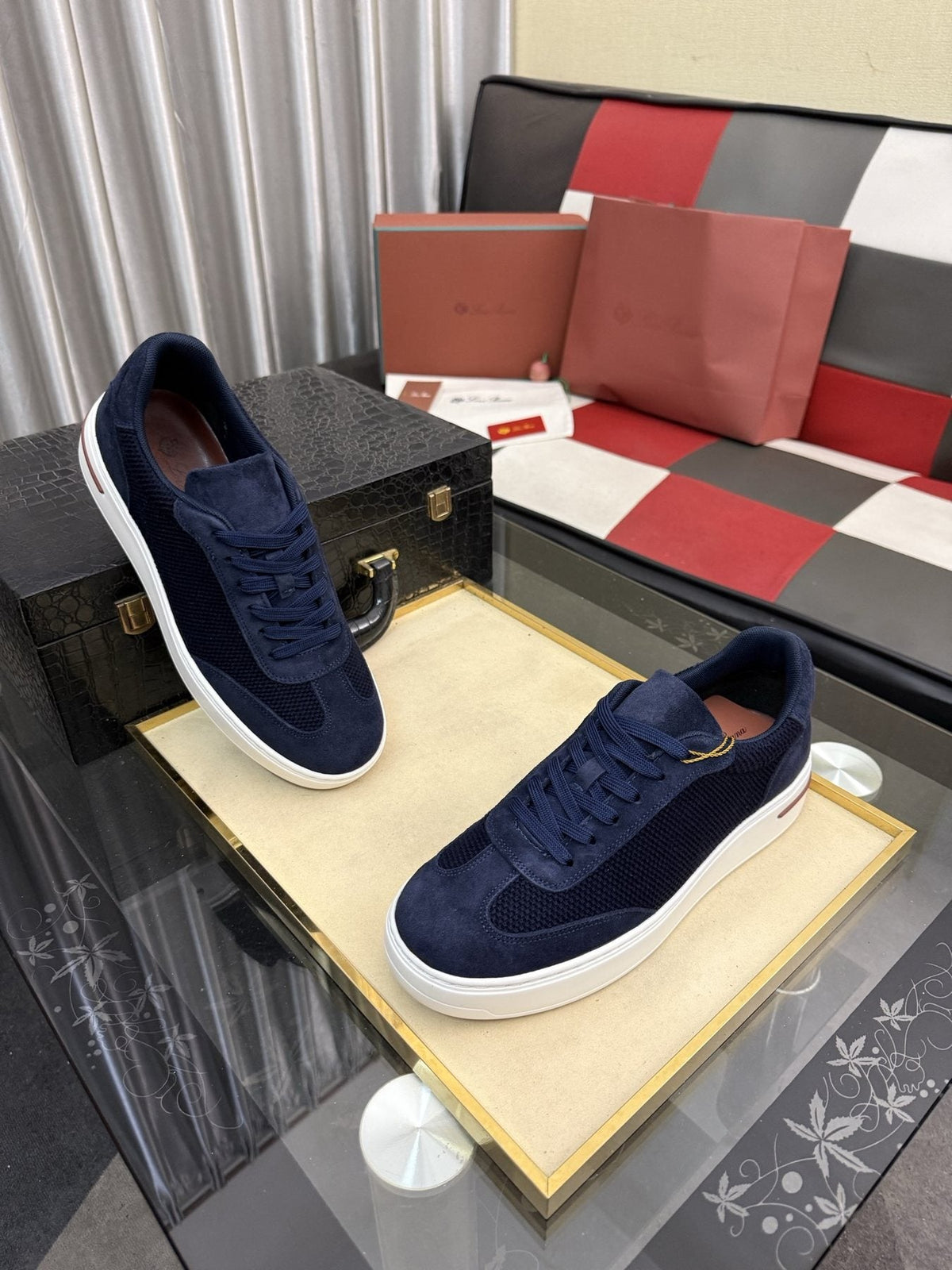Textured Low-Top Sneakers — side