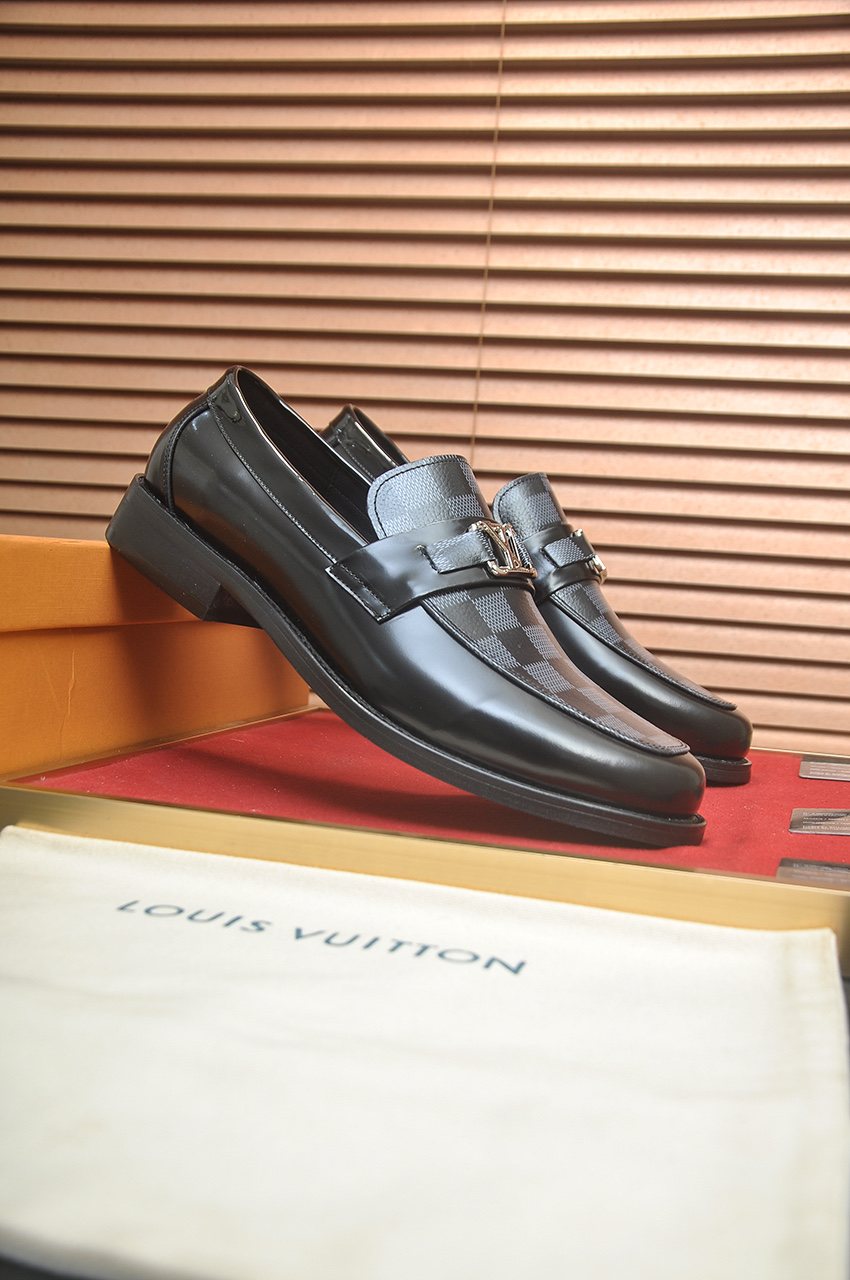 Louis Vuitton Checkered Buckle Loafers — front