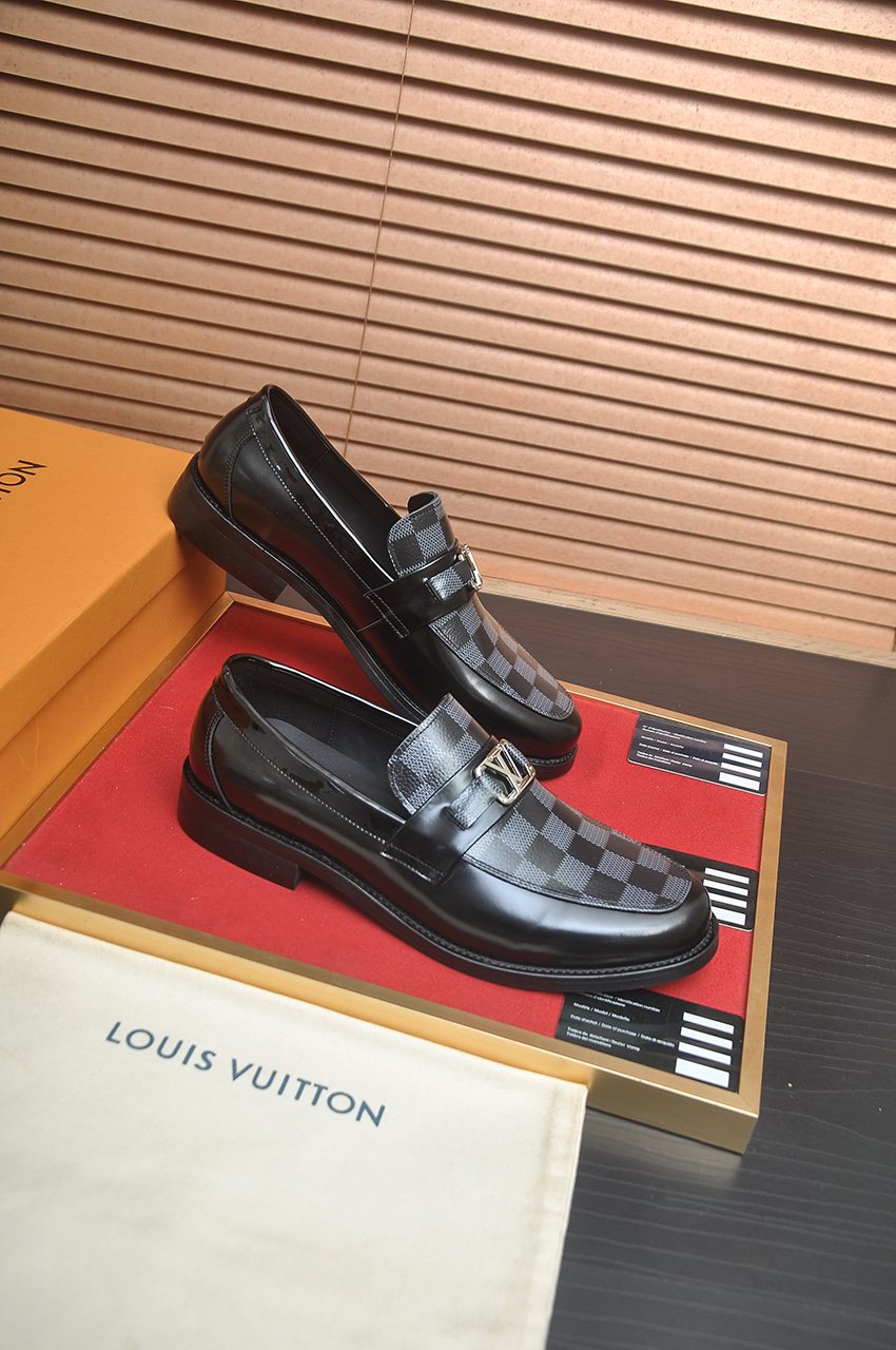 Louis Vuitton Checkered Buckle Loafers — front