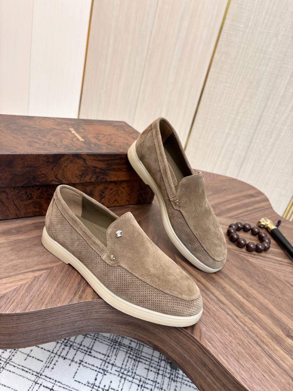 Stefano Ricci Perforated Slip-On Shoes — side