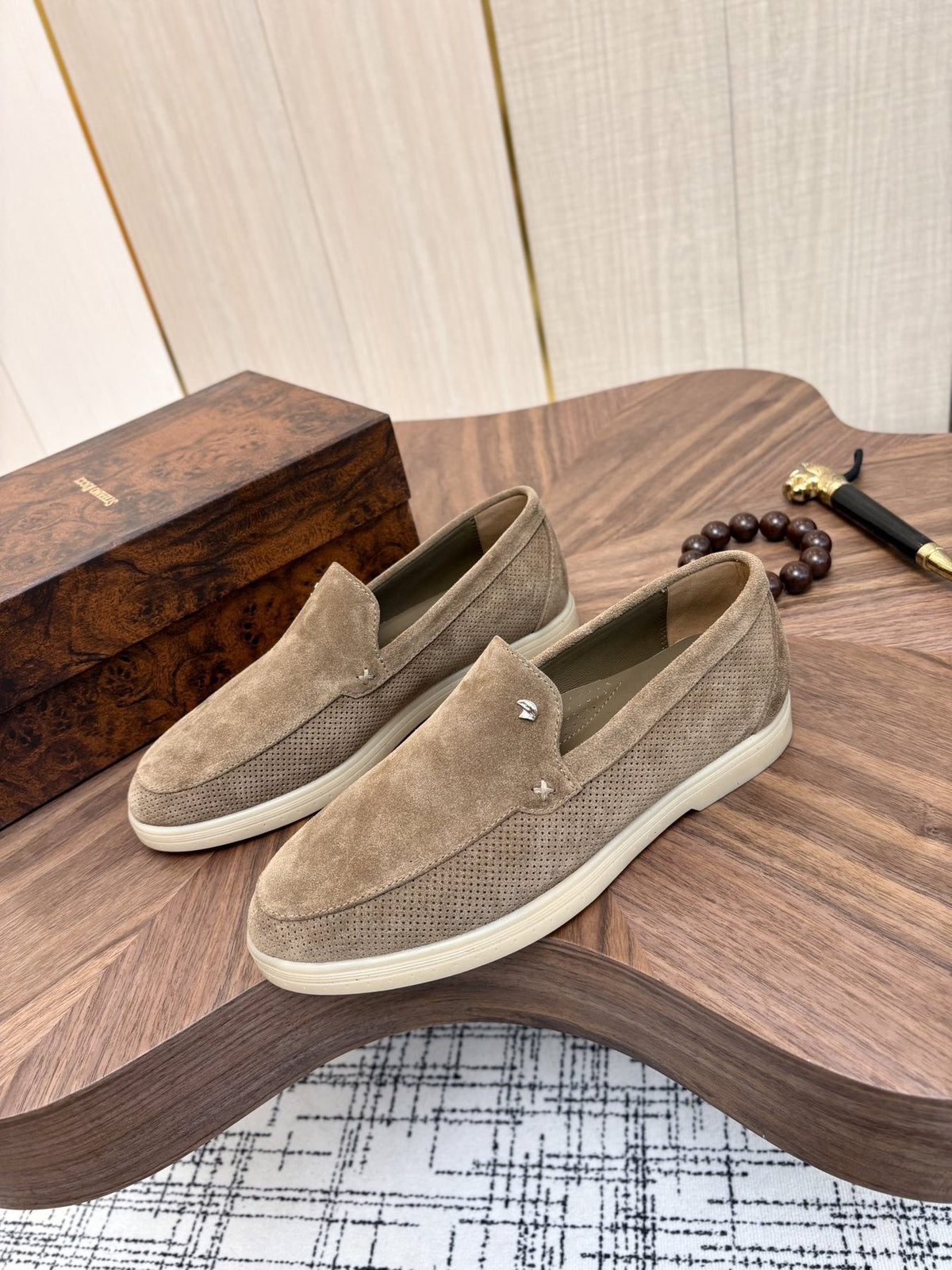 Stefano Ricci Perforated Slip-On Shoes — front