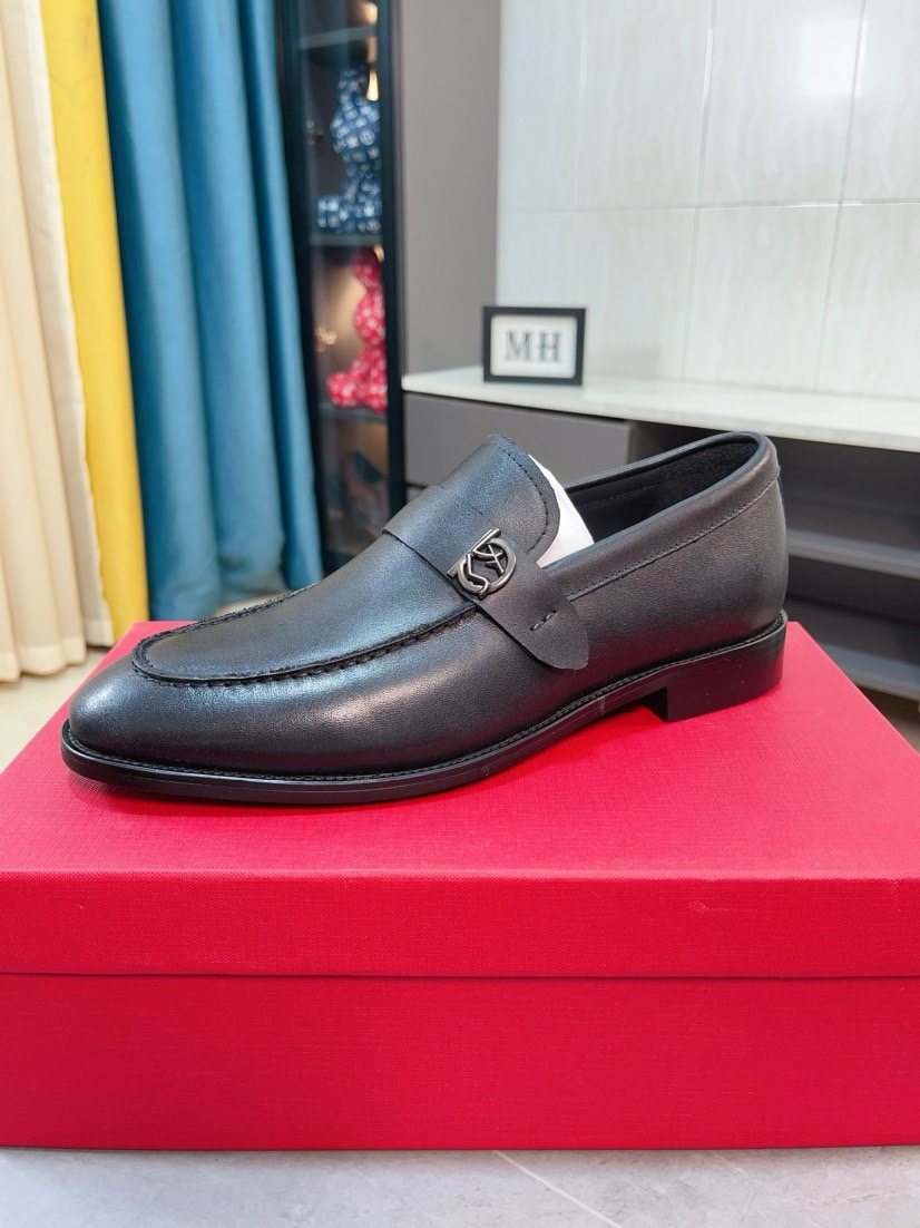 Ferragamo Metal-Accent Moc-Toe Loafers — front