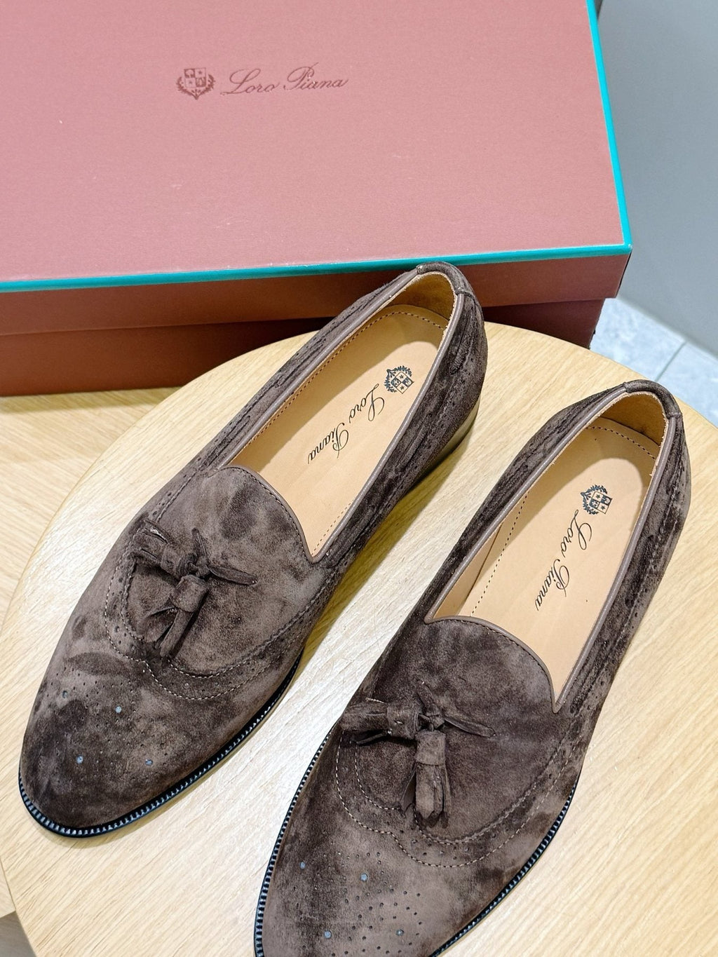 Loro Piana Suede Tassel Loafers — front