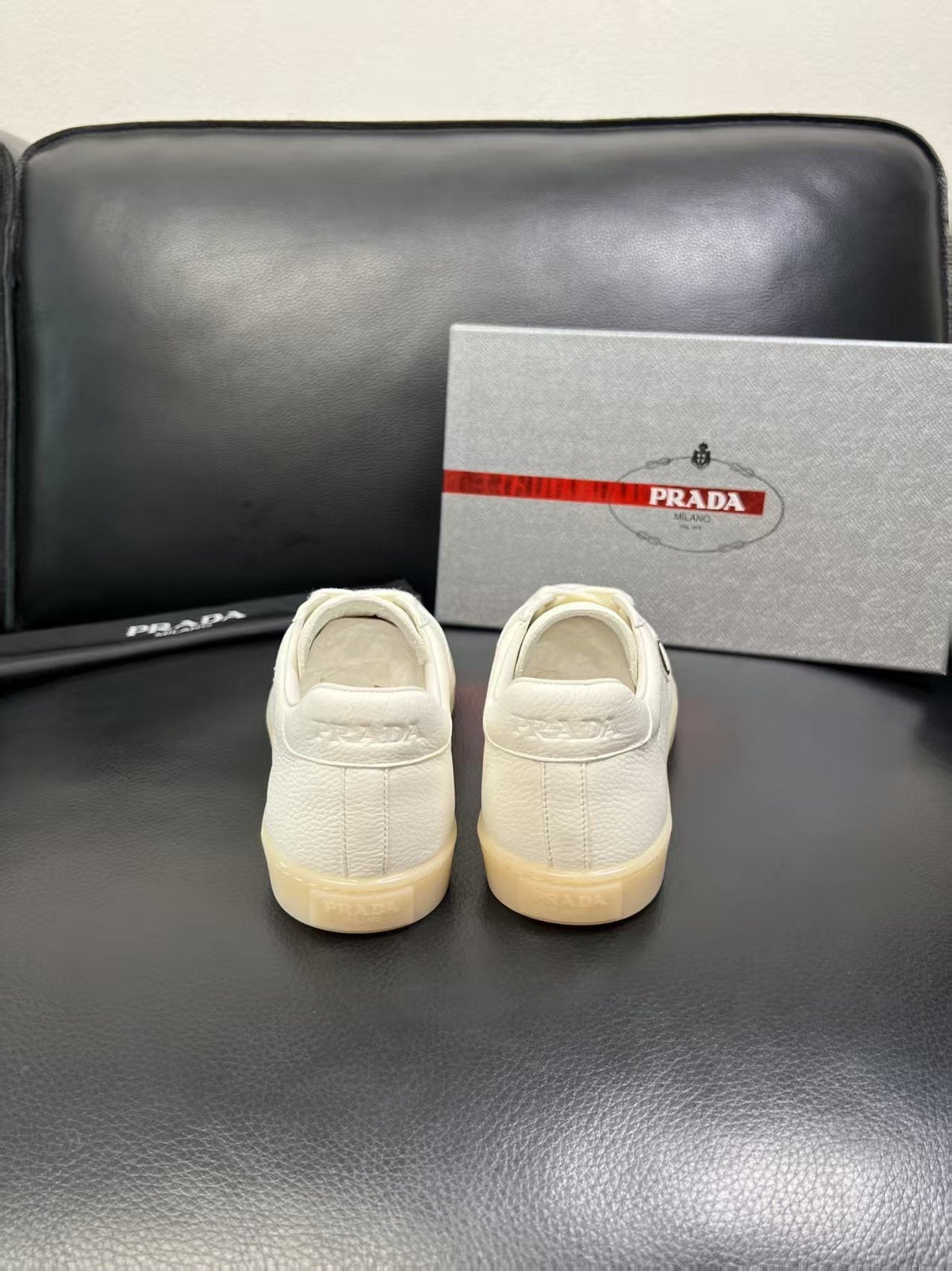 Prada Triangle Logo Low-Top Sneakers — back