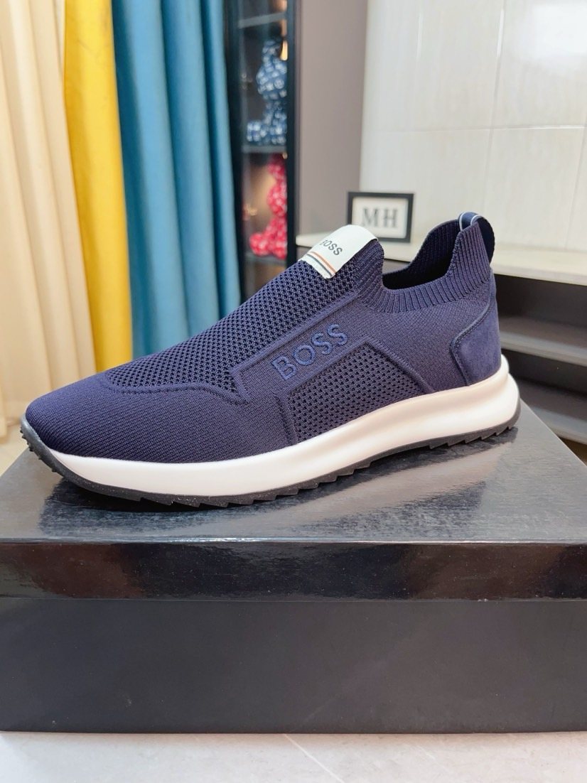 BOSS Knit-Look Slip-On Sneakers — front